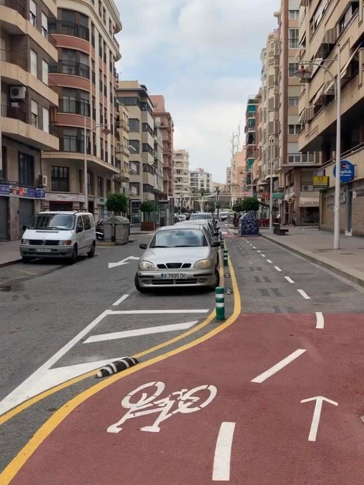 Carril que se eliminó en la calle José María Buck