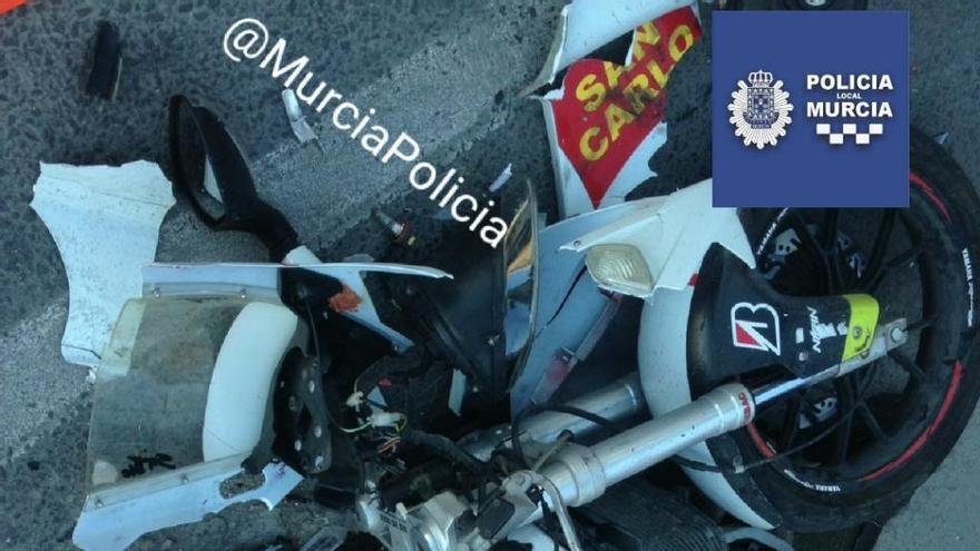 Trasladan a la Arrixaca a un motorista accidentado en Torreagüera