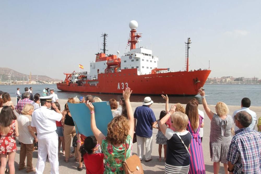 Llegada del buque Hespérides a Cartagena