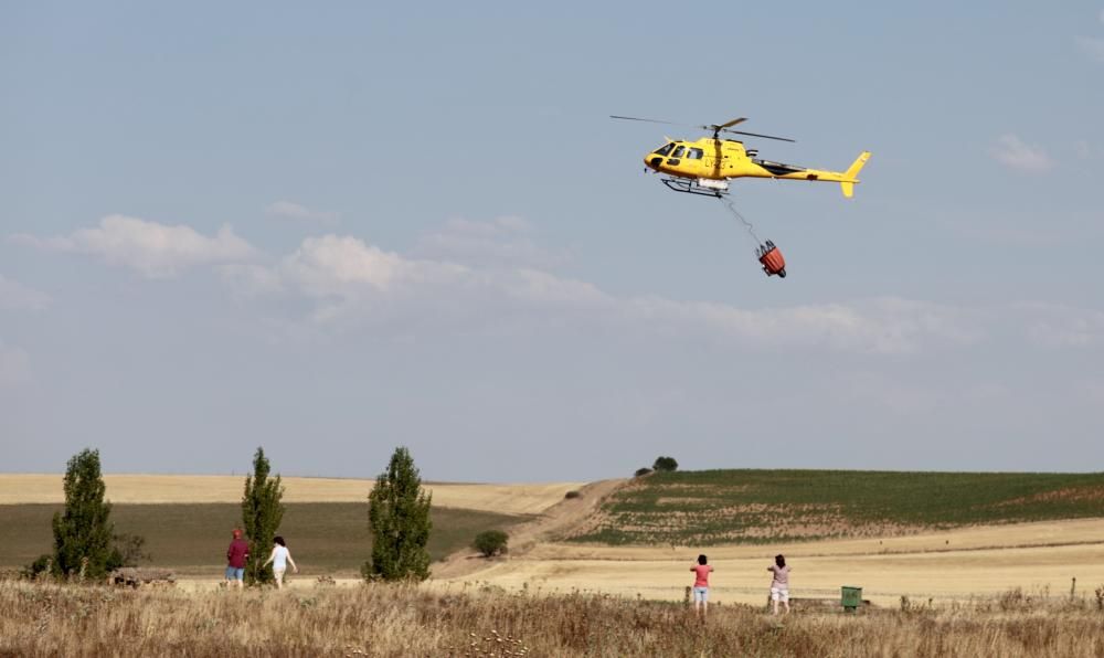 Incendio en San Martín de Valderaduey, en Zamora.