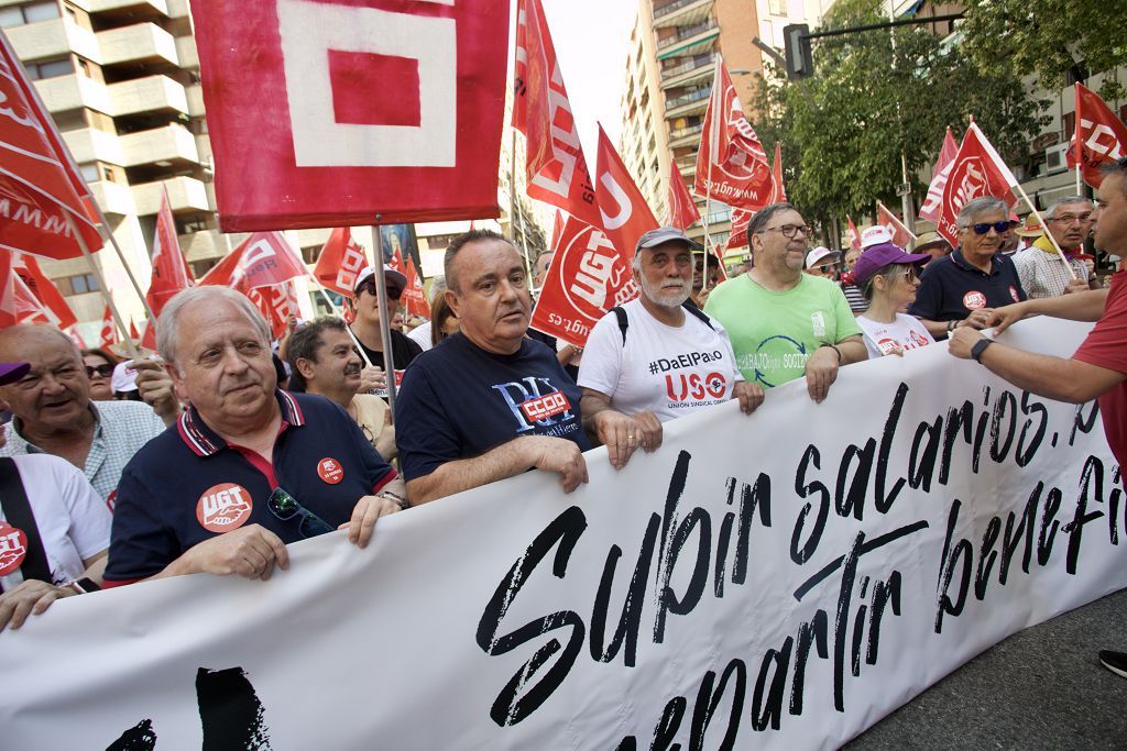 Las imágenes de la marcha del Primero de Mayo en Murcia