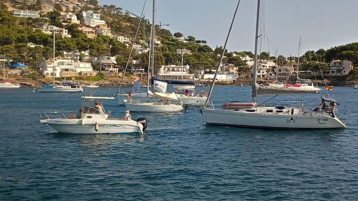 Las imágenes de la protesta de navegantes en el Port d'Andratx