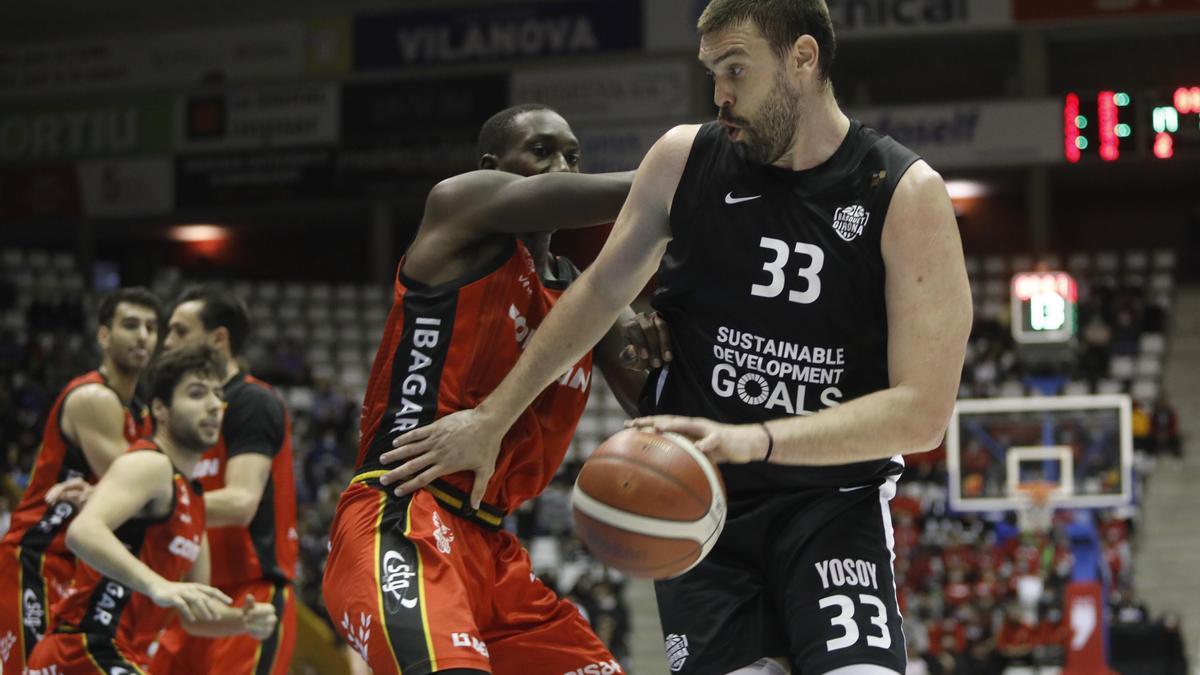 Marc Gasol, en una acció del partit