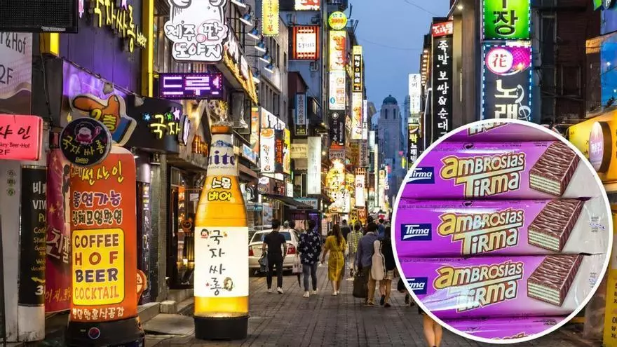 Una canaria encuentra productos Tirma en un centro comercial de Seúl