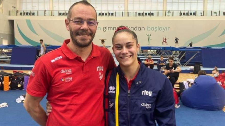 Pablo Hinojar, con su pupila Melania Rodríguez.