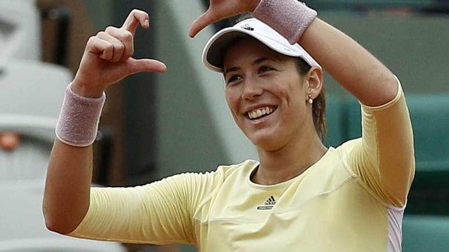 Muguruza celebra su clasificación para la final.