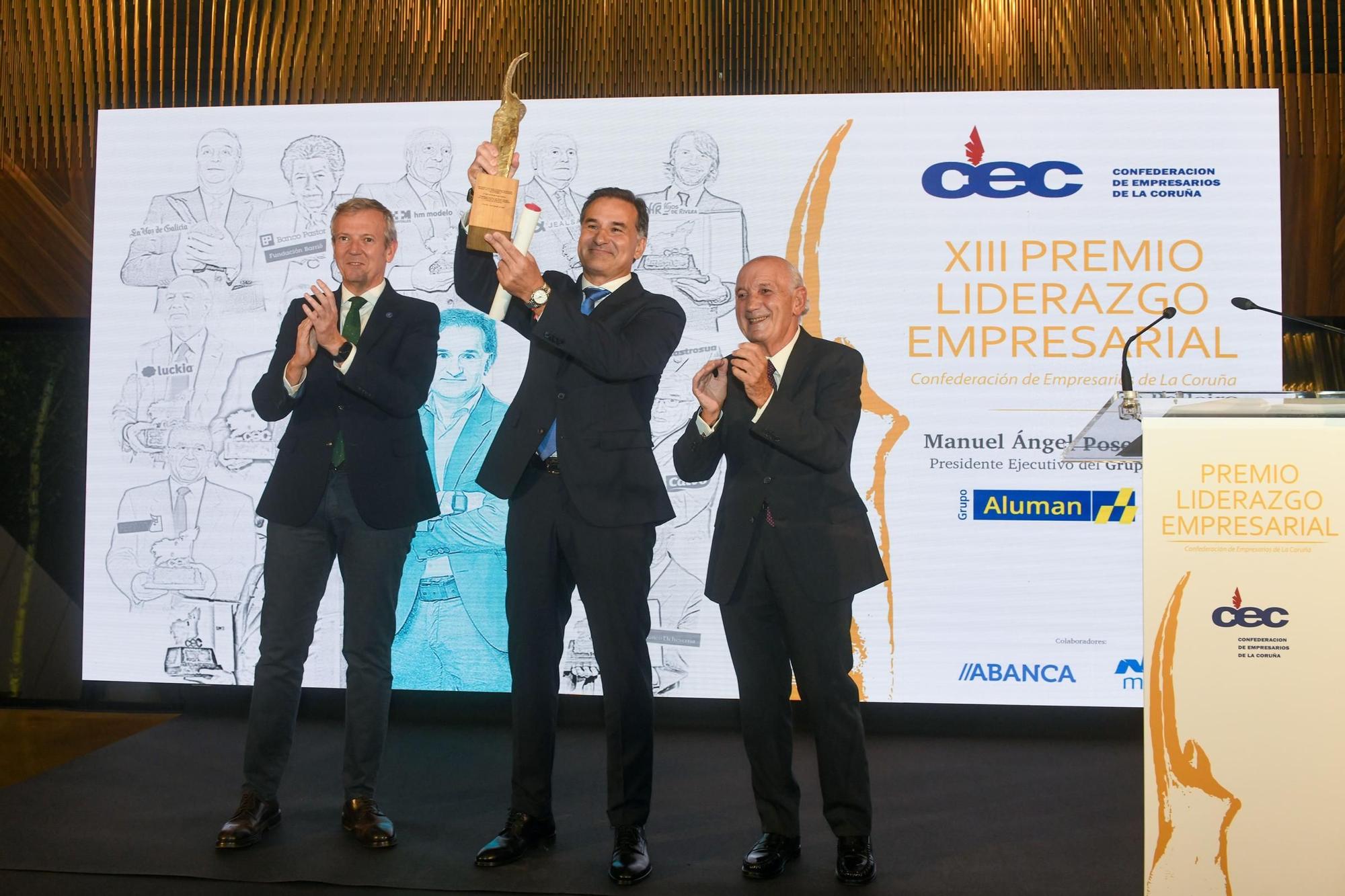 Entrega del premio al liderazgo empresarial de la Confederación de Empresarios de A Coruña a Manuel Ángel Pose Palleiro, del Grupo Alumán