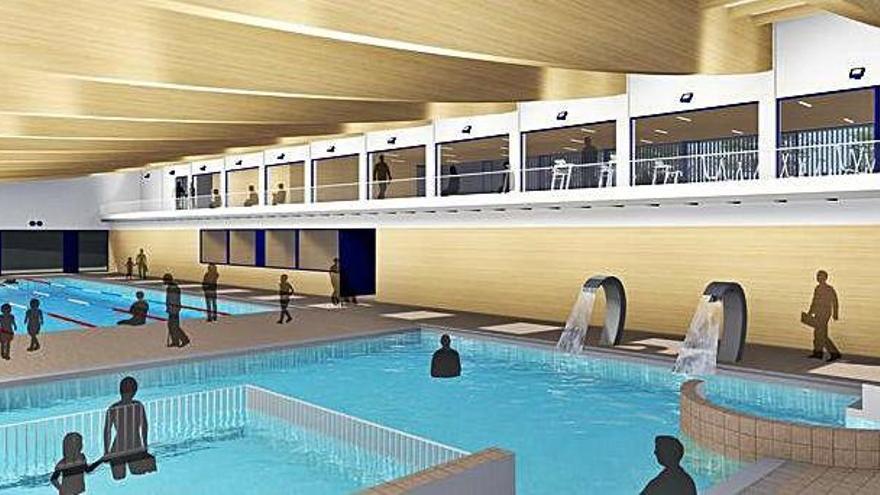 Imatge simulada del projecte de les noves piscines cobertes de Masquefa