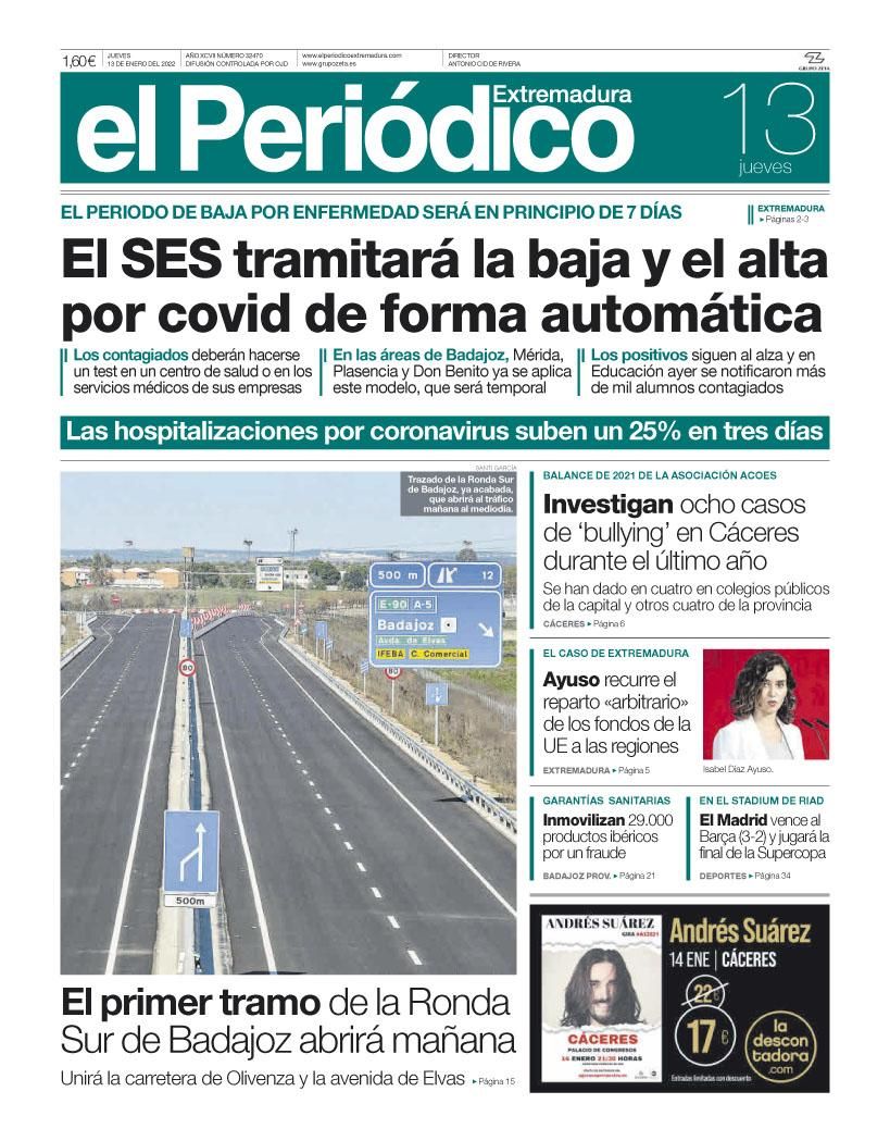 Consulta la portada correspondiente al día 13 de enero del 2022
