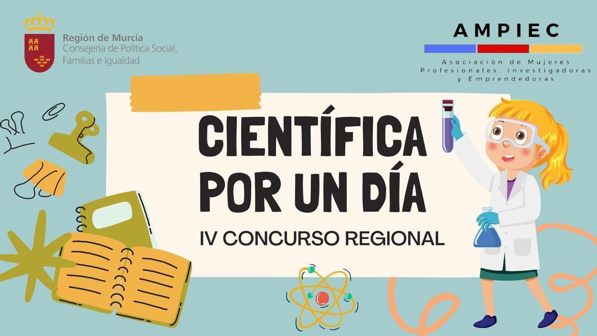 Cartel del concurso escolar 'Científica por un día'.