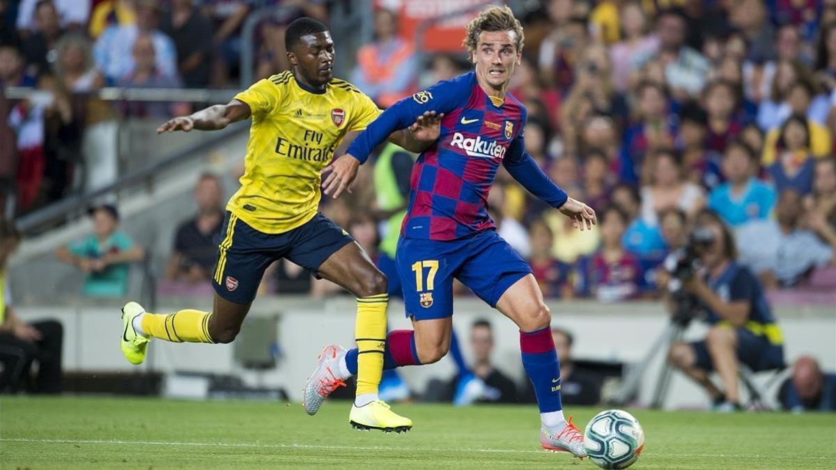 Griezmann, durante el veraniego partido del Gamper contra el Arsenal.