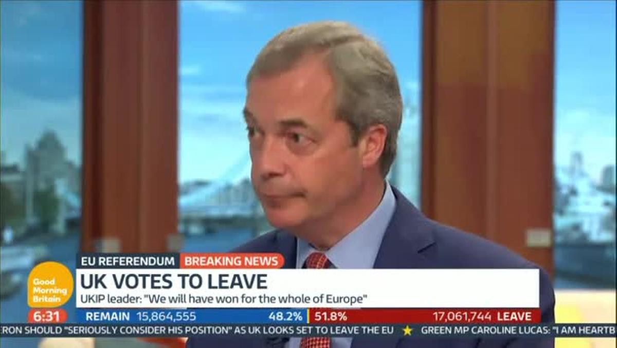 Farange, líder de l’UKIP, reconeix que va ser un error usar l’argument dels diners que es destinen a Brussel·les.