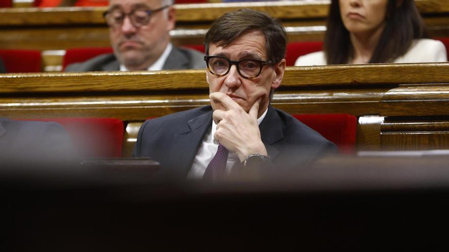 El president de la Generalitat, Salvador Illa, este miércoles en el Parlament.