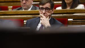 El president de la Generalitat, Salvador Illa, este miércoles en el Parlament.