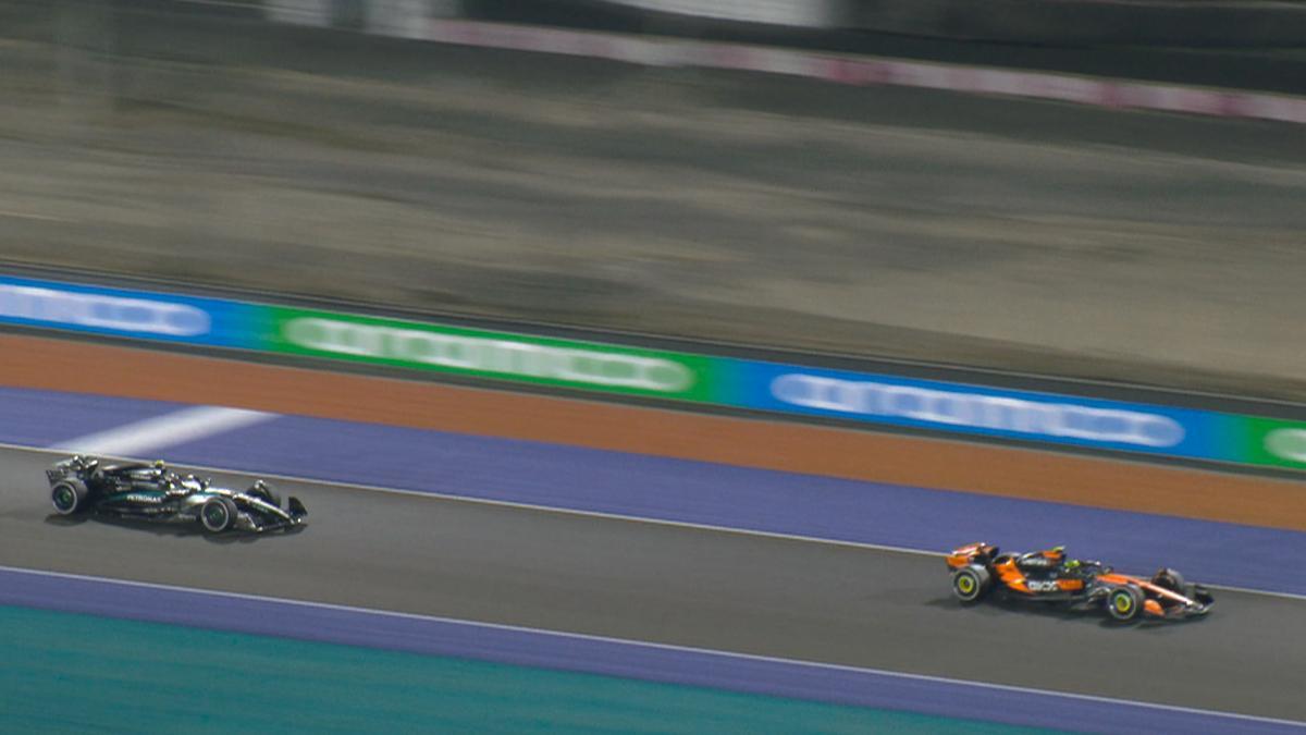 El adelantamiento de Norris a Antonelli en la última vuelta del GP de Qatar