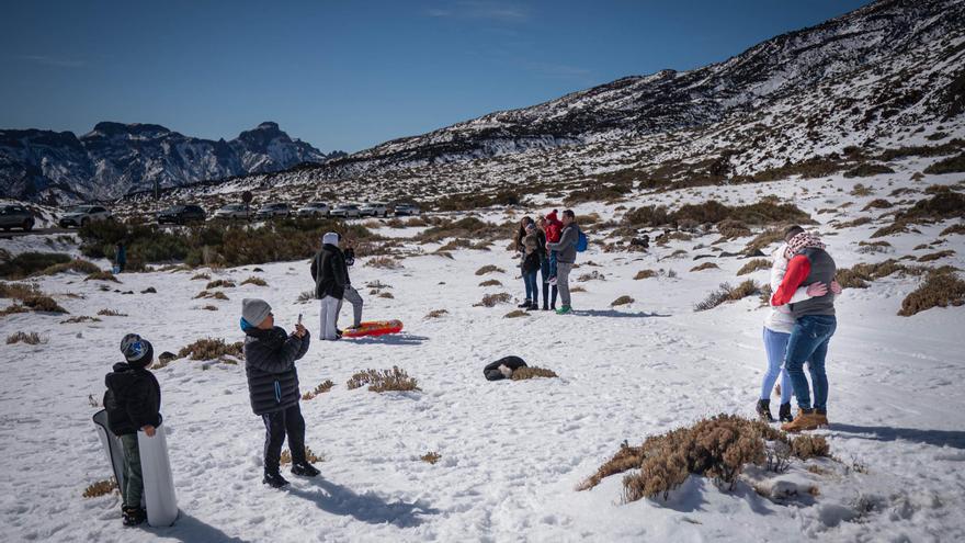 De noveleros por Las Cañadas del Teide