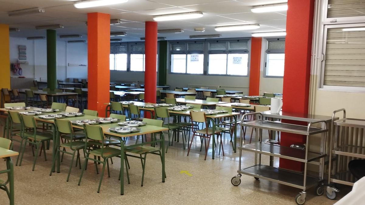 El comedor del colegio Hispanidad, en Zaragoza.