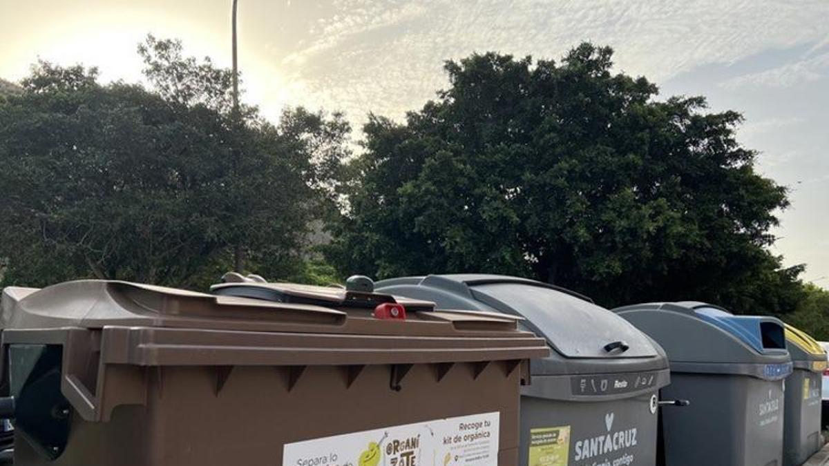 Contenedor de residuos orgánicos en Santa Cruz de Tenerife