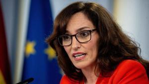 La ministra de Sanidad, Mónica García, durante una rueda de prensa tras la reunión del Consejo de Ministros del pasado 10 de febrero