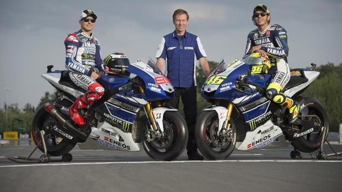 Lorenzo, Jarvis y Rossi, en una imagen reciente.