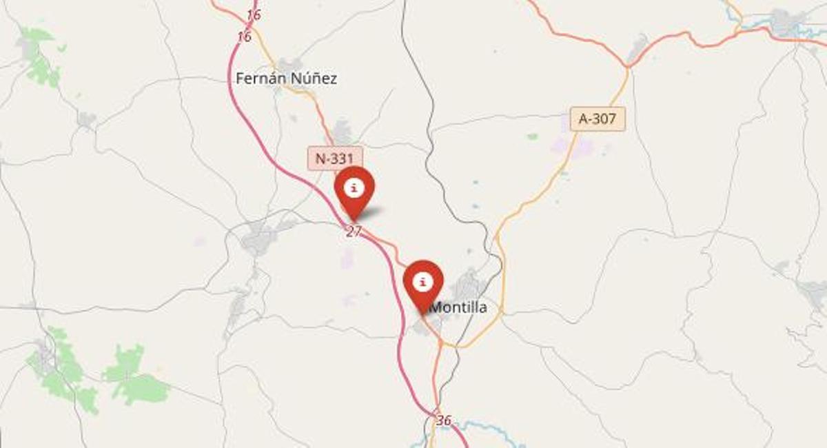 Uno de los tramos más peligrosos de la N-331.