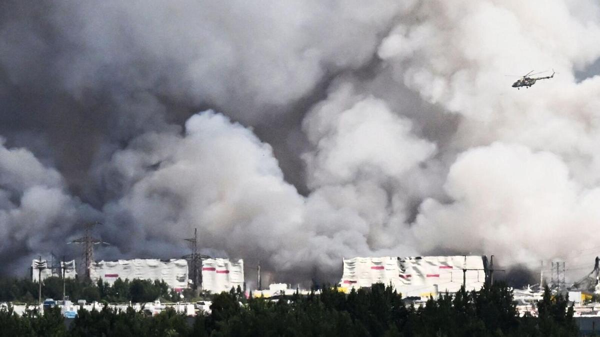 Incendi en una fàbrica de Wildberries atacada amb drons a Sant Petersburg (Rússia)