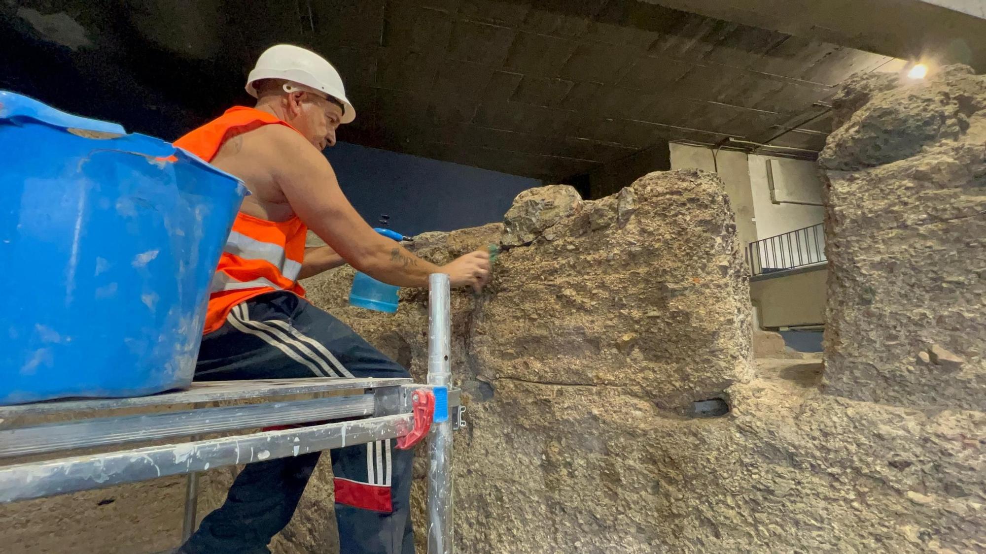Inicia la reecuperación de la Muralla del Sol, ubicada bajo La Glorieta de España en Murcia