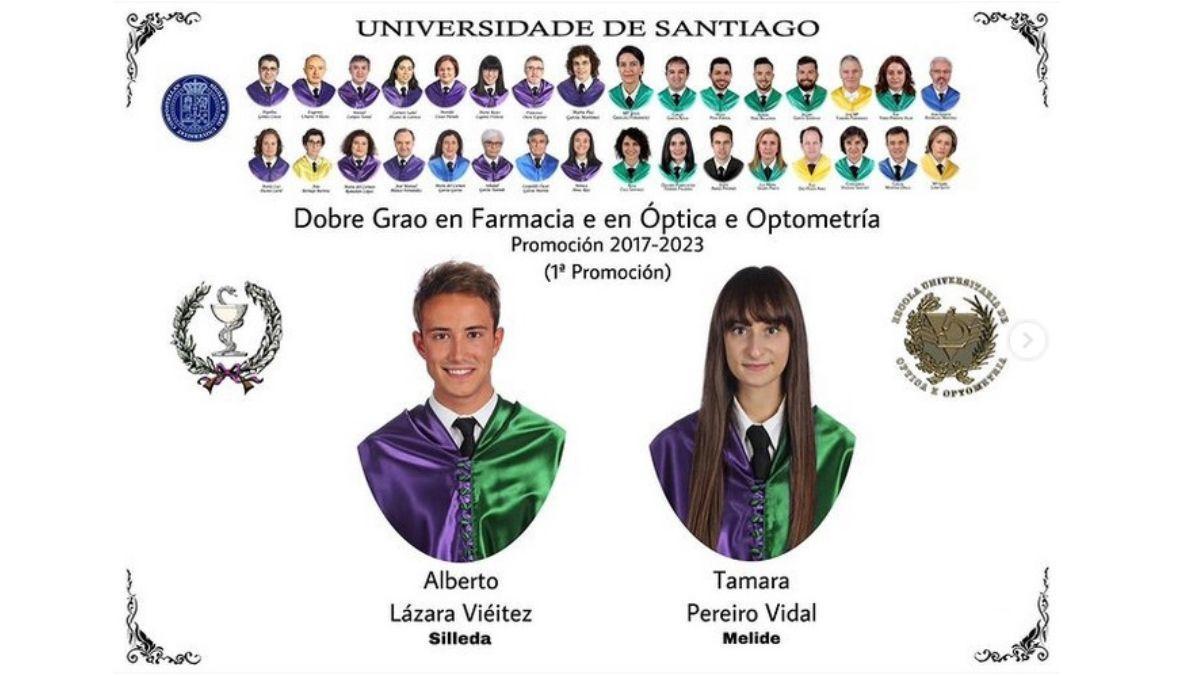 El silledense Alberto Lázara ha sido el primer graduado en la doble titulación de Farmacia y Óptica en la primera promoción de tan solo dos alumnos