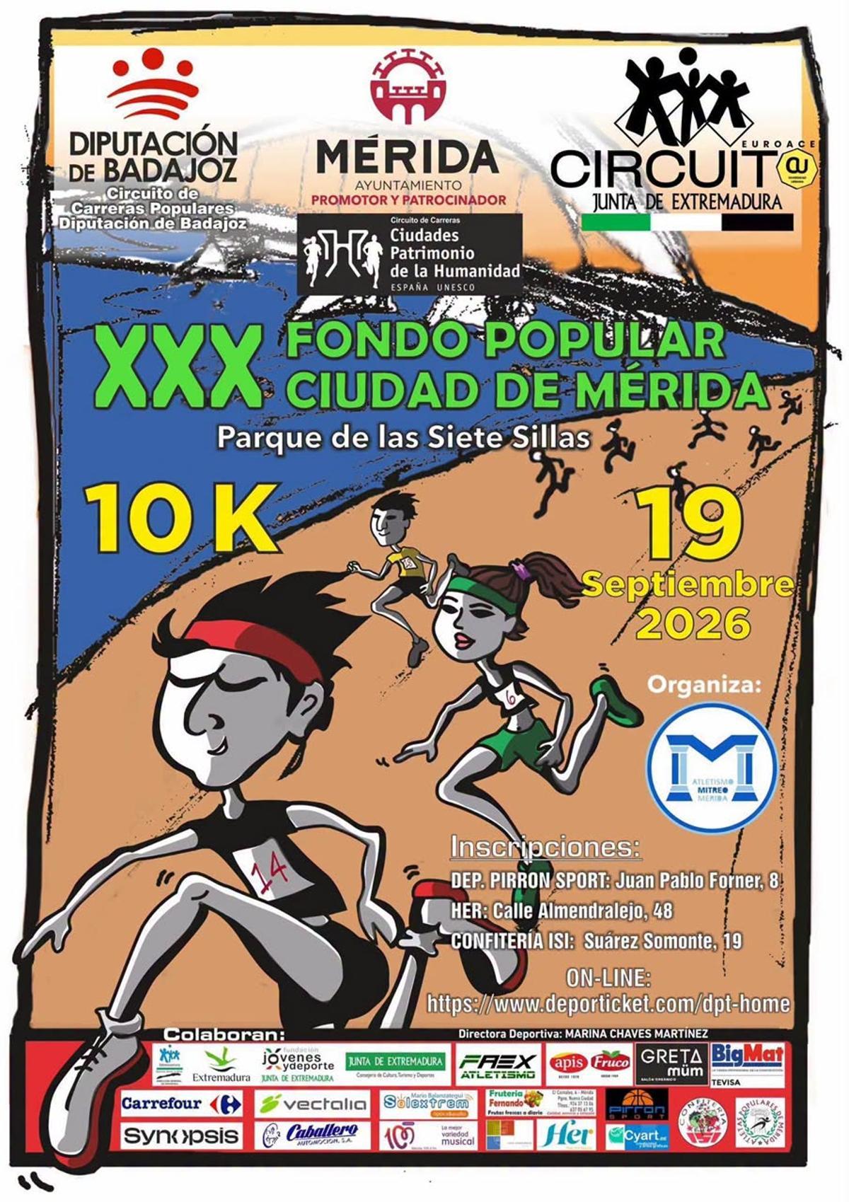 Cartel de la XXX edición del Fondo Popular Ciudad de Mérida, que se celebrará el 19 de septiembre.