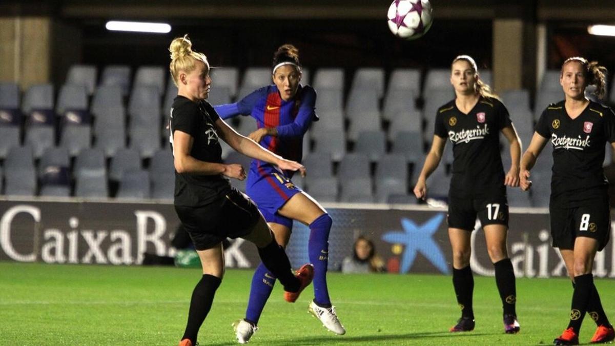 Un partido europeo del Barça femenino en el Miniestadi.