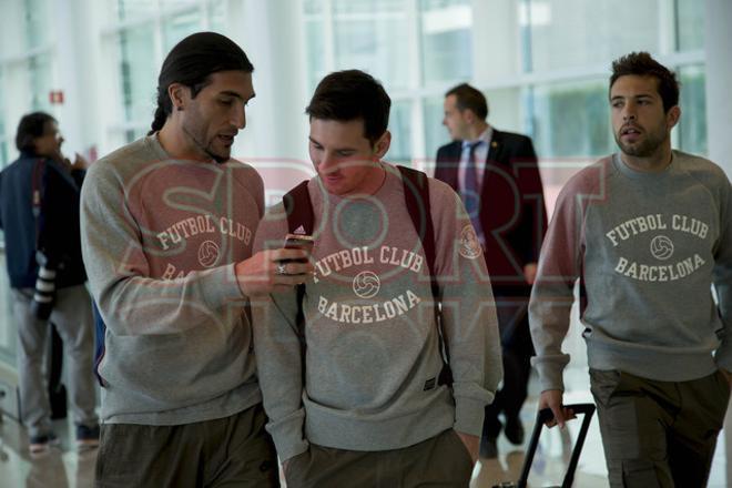 El Barça viajó en avión a Madrid