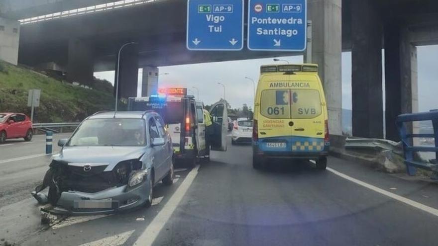 Otros dos accidentes inciden en el riesgo que supone el ramal que conecta la AP-9 con la Autovía do Morrazo