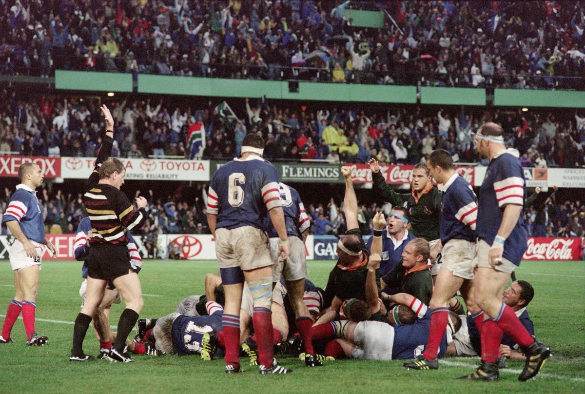 Imagen del precedente entre Francia y Sudáfrica en el mundial de rugby de 1995