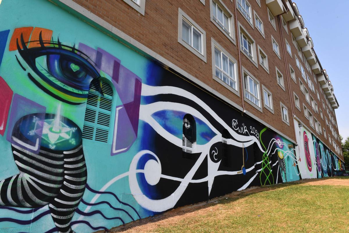 Las creaciones del V Cromático Mural Fest en Cambre Las creaciones del V Cromático Mural Fest en Cambre