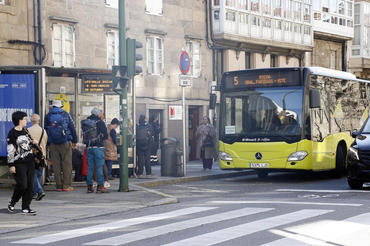 Un autobús urbano de Santiago