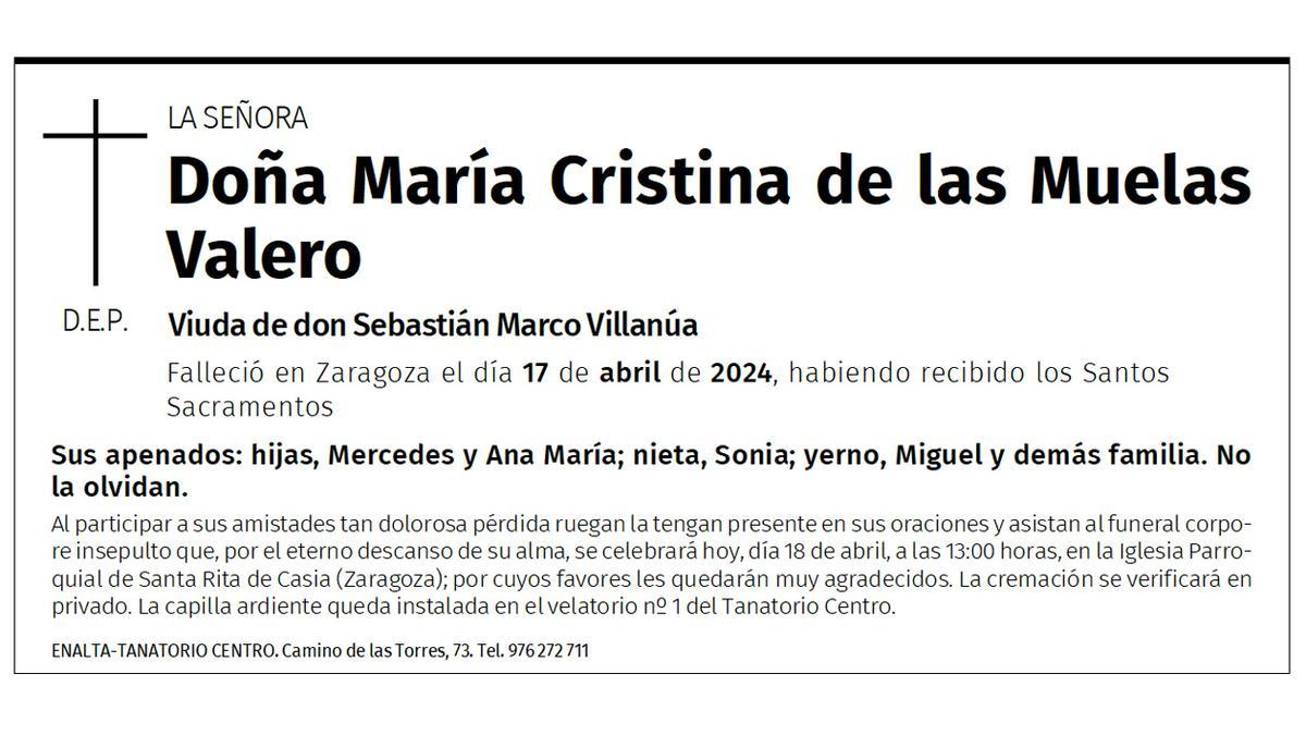 María Cristina de las Muelas Valero