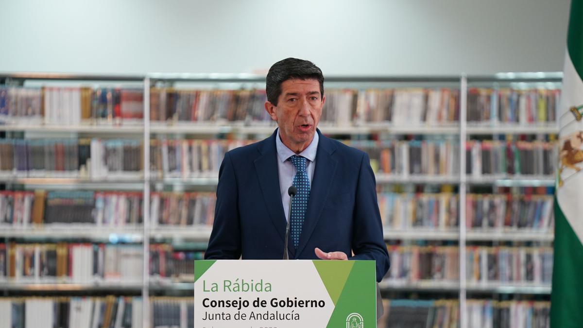 Juan Marín interviene tras el Consejo de Gobierno.