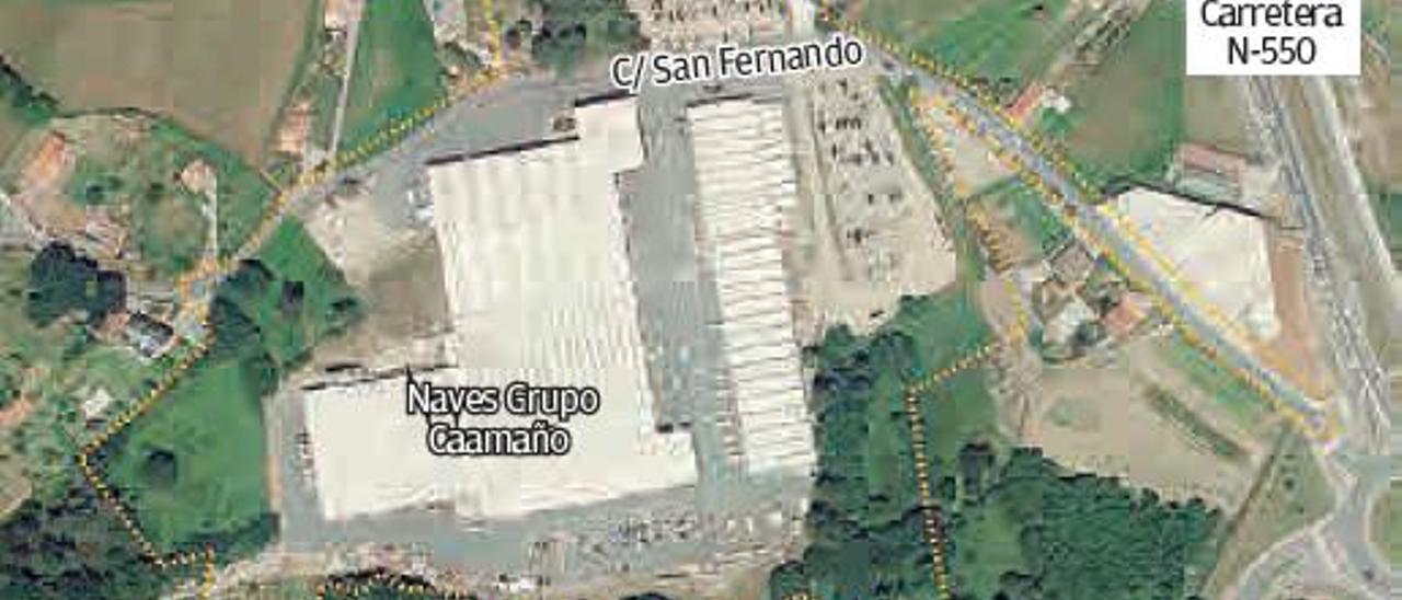 Ámbito afectado por el proyecto de regulación y ampliación de las instalaciones de Caamaño. |   // L. O.
