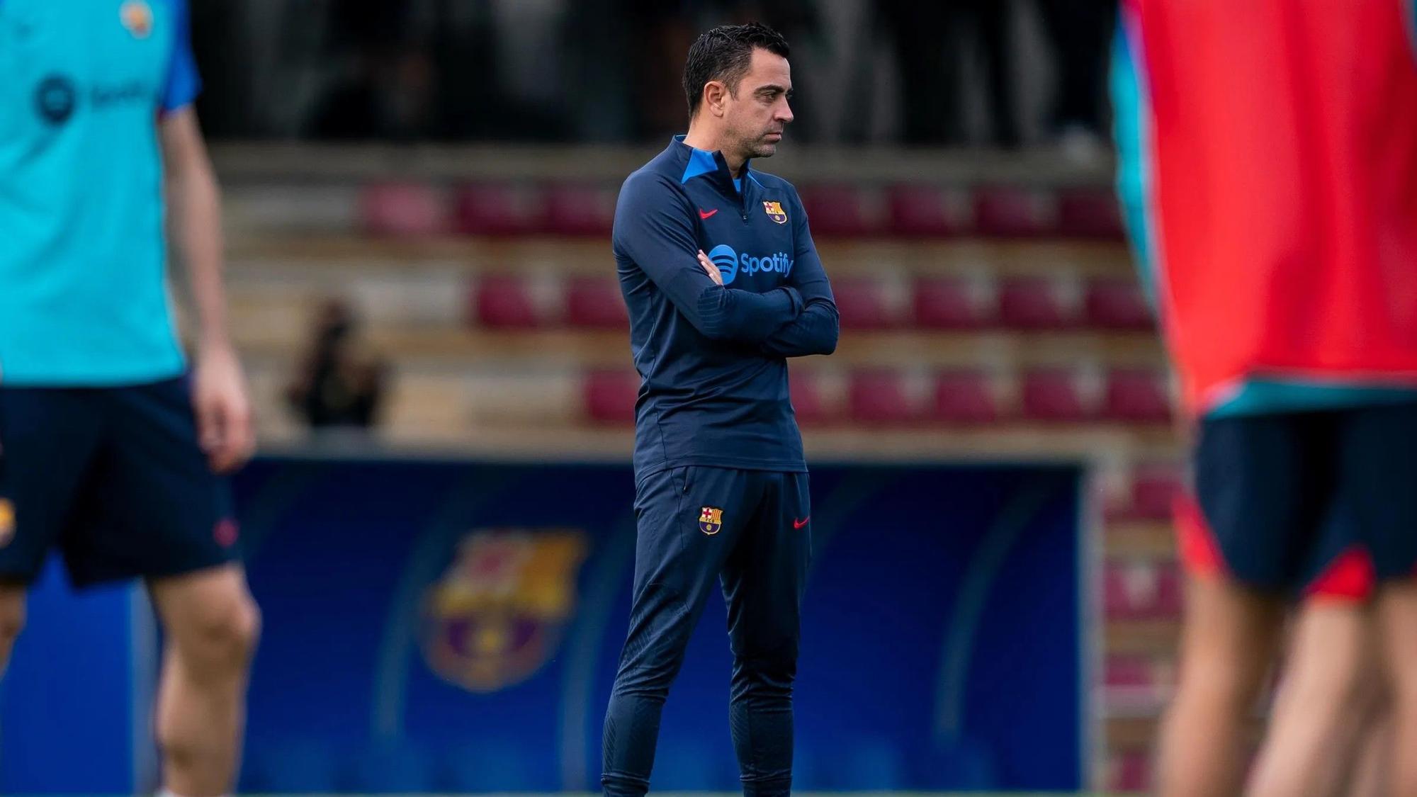 Xavi, en un entrenamiento con el Barça en la ciudad deportiva de Sant Joan Despí.