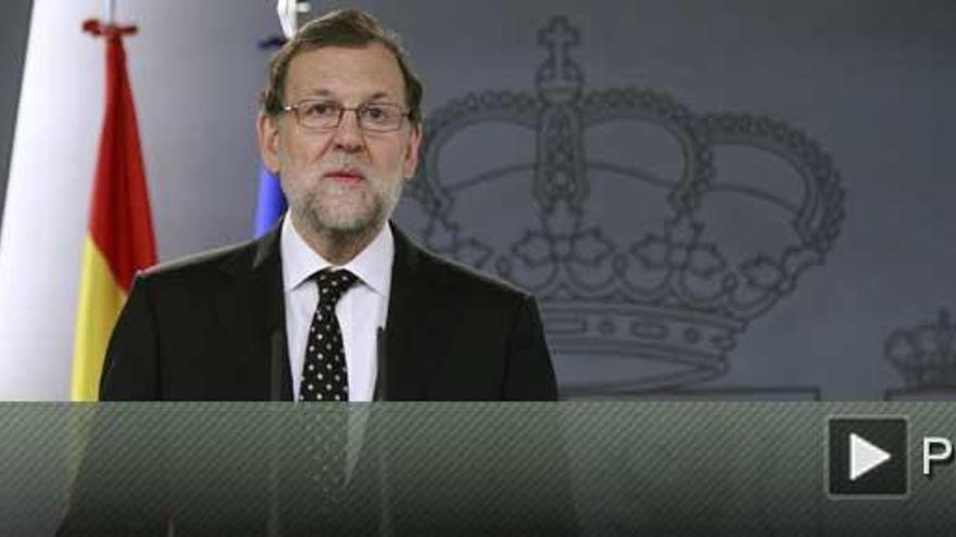 Mariano Rajoy comparece en Moncloa.