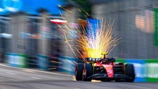 Pole al límite de Sainz en Singapur, con desastre de Red Bull