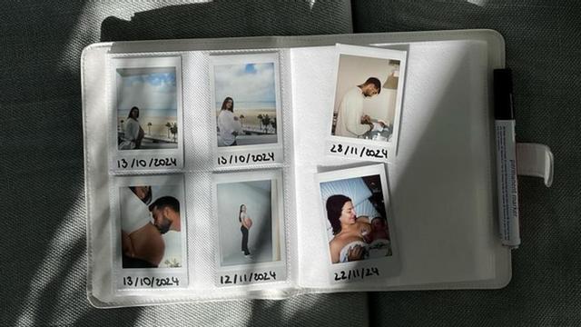 Publicación de Cristina, la pareja del excéltico Brais Méndez, con fotos de su embarazo y ya con la pequeña Olivia, tanto en sus brazos como en los de su papá.