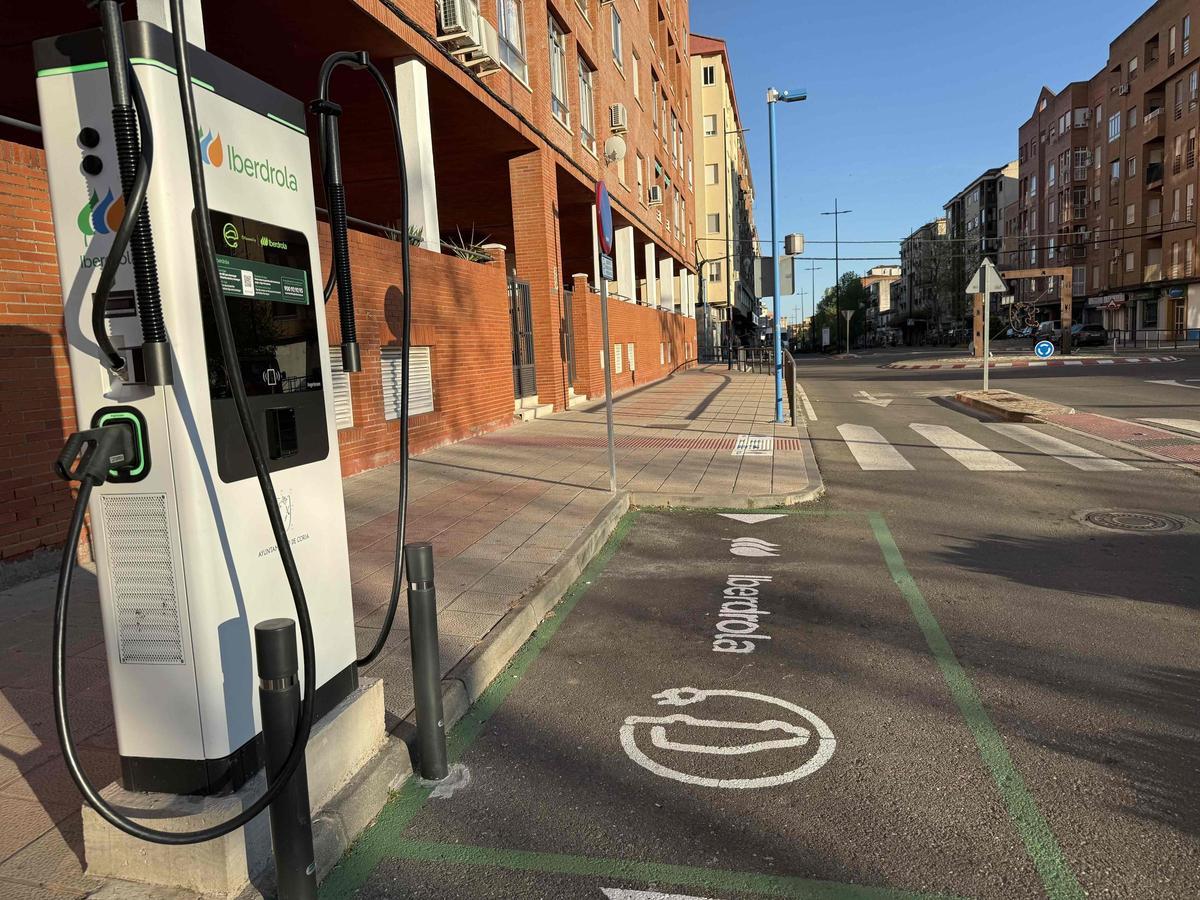 Uno de los puntos de recarga instalados en avenida Virgen de Argeme.