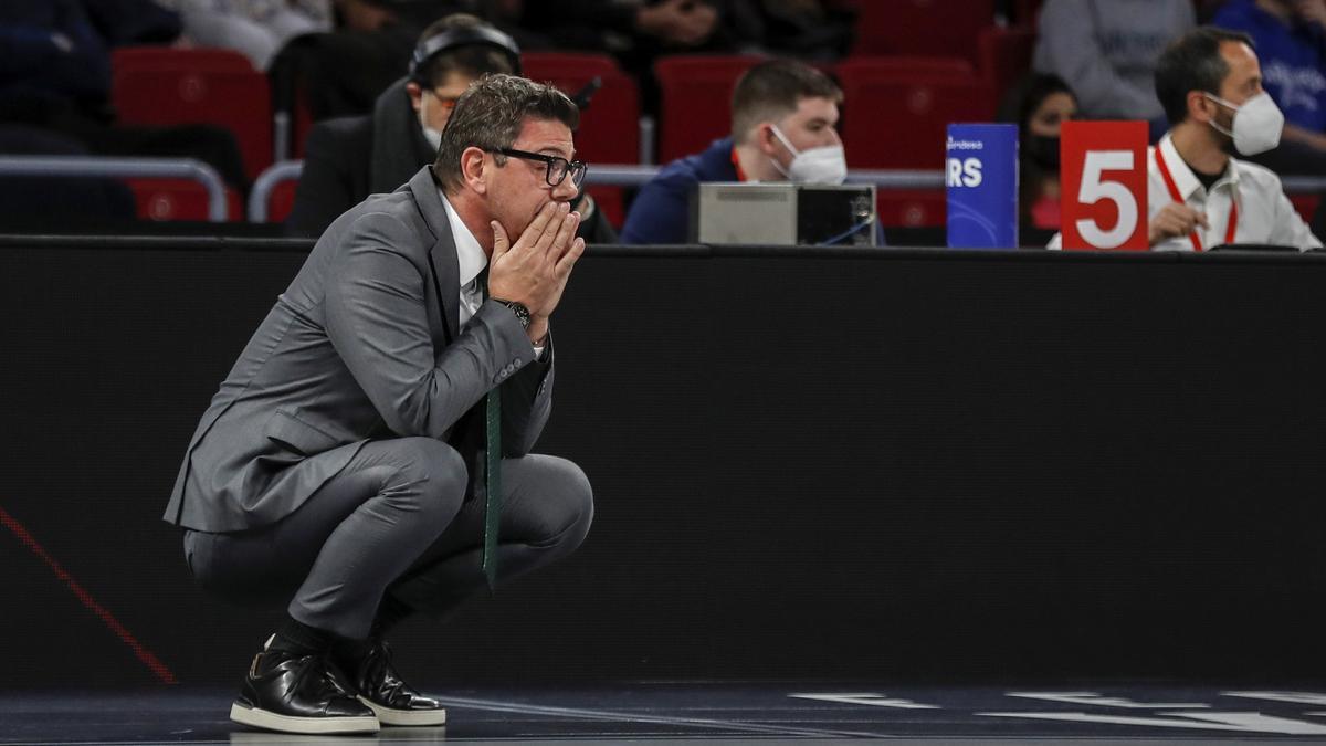 Fotis Katsikaris, durante el encuentro en el Buesa Arena.