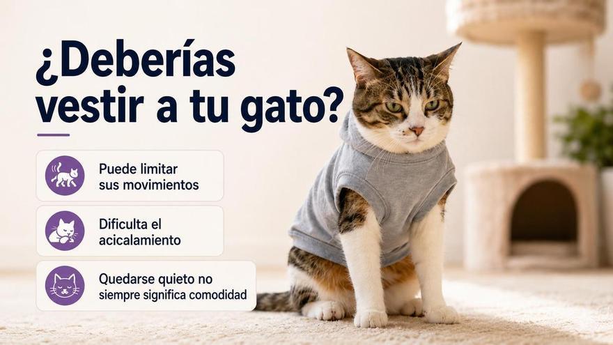 Una experta etóloga lo deja claro: ponerle ropa a tu gato puede quedar cuqui, pero es malo para ellos