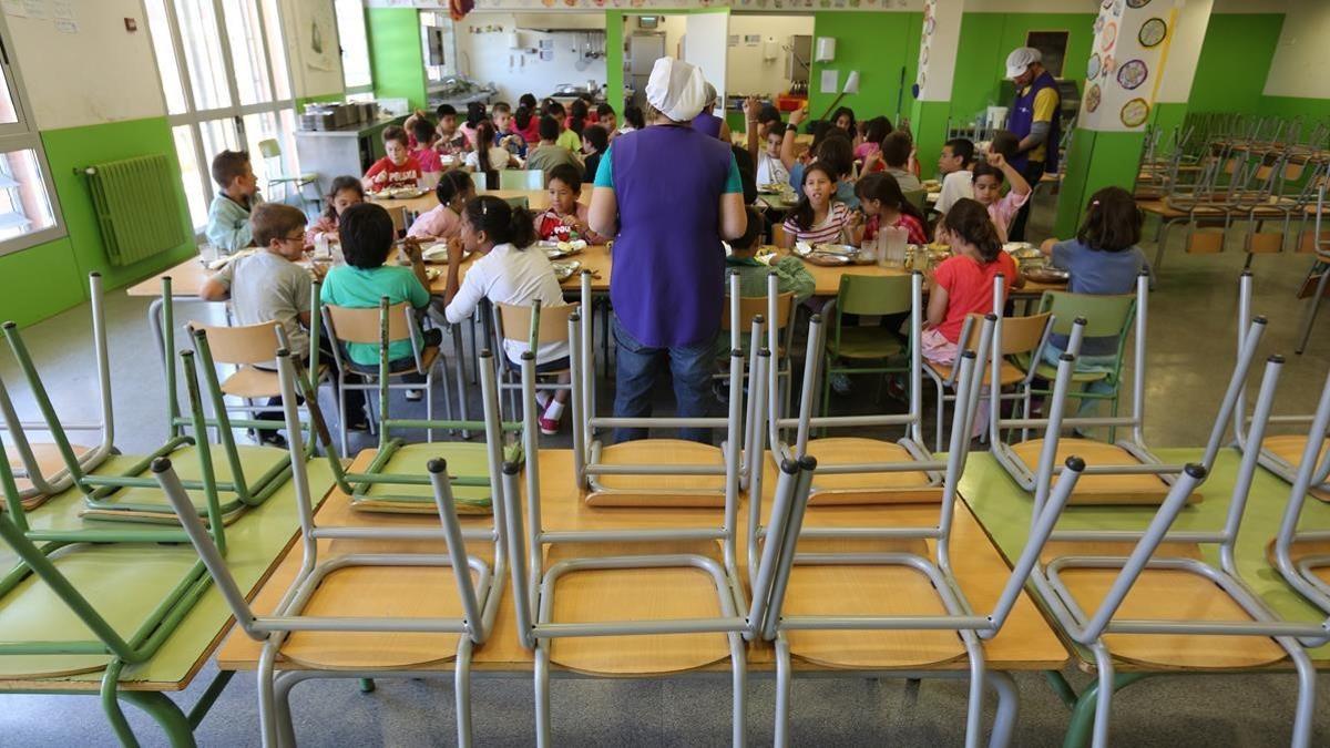 Comedor de la escuela Antaviana, en Nou Barris.