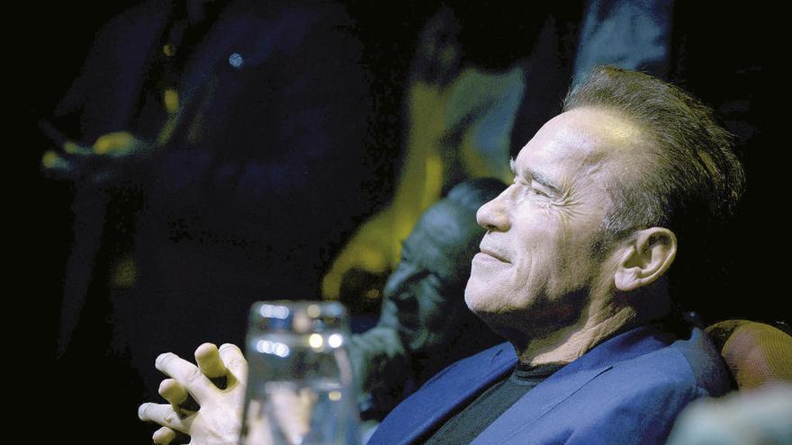 Arnold Schwarzenegger, ayer en Barcelona. // Enric Fontcuberta