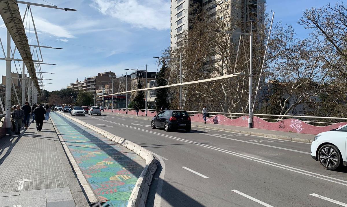 Obras en Terrassa (Vllès Occidental), mejora del puente de la avenida de Jacquard