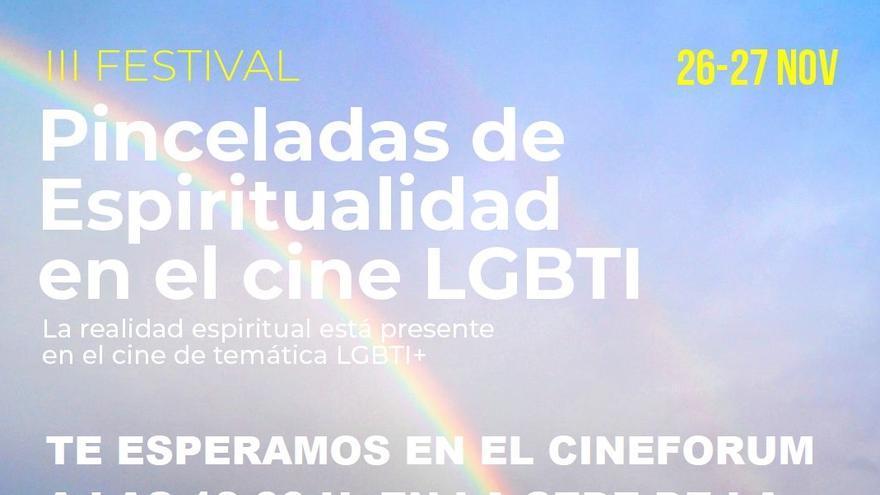 Cartel del festival Pinceladas de espiritualidad en el cine LGTBI.