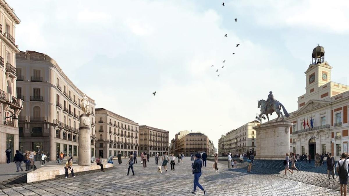 La Puerta del Sol con elementos decorativos nuevos en una imagen ficticia